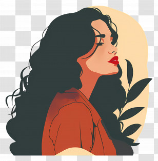 Fashion Girl - Profile Of A Woman With Long Hair Transparent PNG