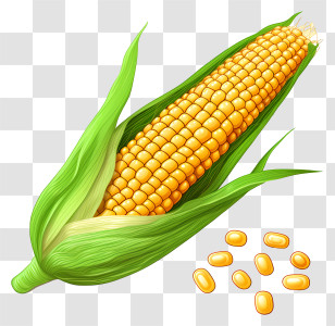 Ear Of Corn - Corn Cob With Fresh Kernels Transparent PNG