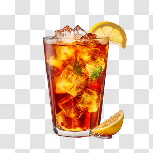 Ice Tea
 - Glass Of Iced Tea With Lemon Slice Transparent PNG