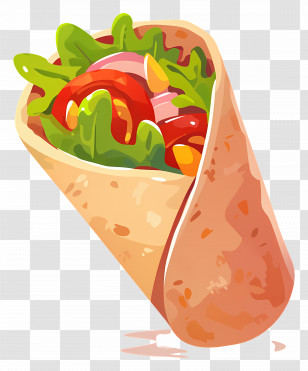 Shawarma - Wrapped Sandwich With Fresh Ingredients Transparent PNG
