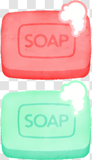 Icon - Red And Green Soap Bars With Bubbles Transparent PNG