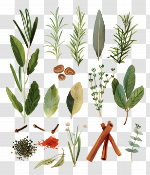 Herbs And Spices - Assorted Herbs And Spices Illustration Transparent PNG