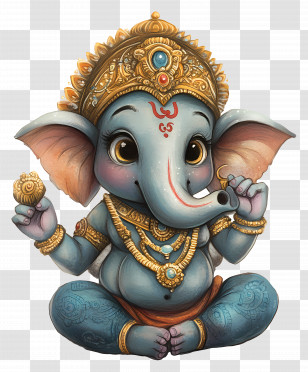 Ganesh - Cute Ganesha Cartoon Illustration Transparent PNG