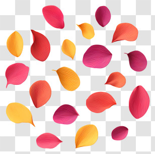 Flower Petal Confetti - Scattered Colorful Petals Transparent PNG