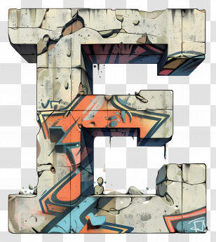 Letter E - Graffiti Letter E Transparent PNG