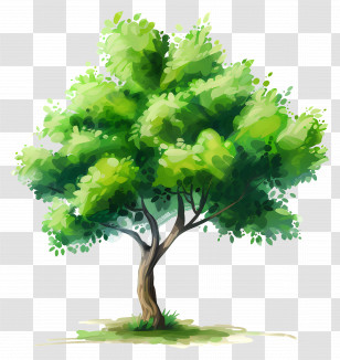 Green Tree - Green Leafy Tree In Nature Illustration Transparent PNG
