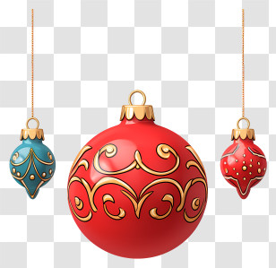 Glass Bobbles - Hanging Christmas Ornaments For Tree Decoration Transparent PNG