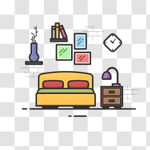 Background - Cozy Bedroom With Modern Furniture Transparent PNG