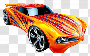 Hot Wheels - Colorful Car With Striped Design Transparent PNG