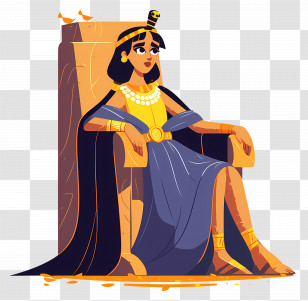 Egyptian Queen - Queen Sitting On Throne Transparent PNG