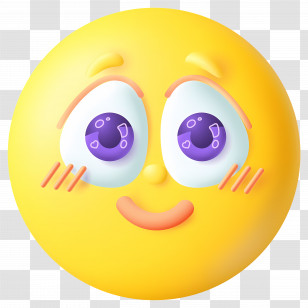 3d Emoji - Smiling Emoji With Big Eyes Transparent PNG