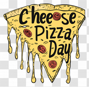 Cheese Pizza Day - Cheese Pizza Slice For Celebrating Pizza Day Transparent PNG