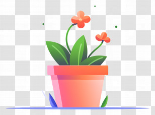 Flower Pot - Colorful Potted Plant Transparent PNG