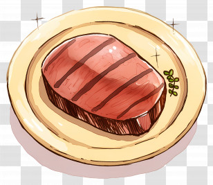 Steak - Grilled Steak On A Plate Illustration Transparent PNG
