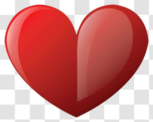Cartoon - Shiny Red Heart Symbol Transparent PNG