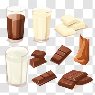 Milk Chocolate - Chocolate Bars And Milk Beverages Transparent PNG