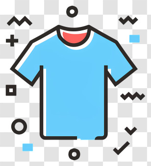 Clothing - Simple Blue T-shirt Transparent PNG