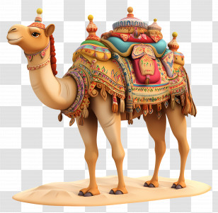 Pushkar Camel Fair - Decorated Camel With Saddle Transparent PNG