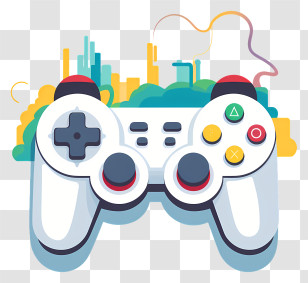 Gaming Controller - Colorful Game Controller Illustration Transparent PNG