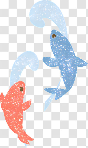 Icon - Blue And Red Fish Illustration Transparent PNG
