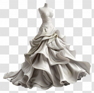Wedding Dress - Elegant White Wedding Dress Design Transparent PNG