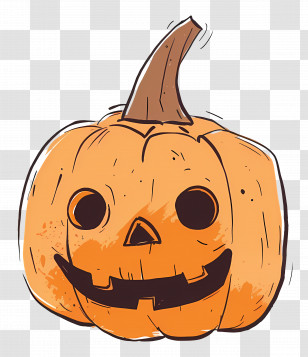 Carved Pumpkin For Halloween - Carved Pumpkin With Halloween Smile Transparent PNG