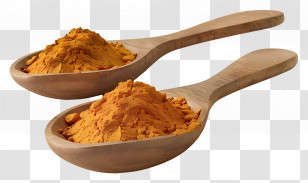 Turmeric Powder - Wooden Spoons With Golden Powder Transparent PNG