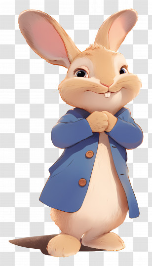 Peter Rabbit - Animated Rabbit In A Blue Jacket Transparent PNG