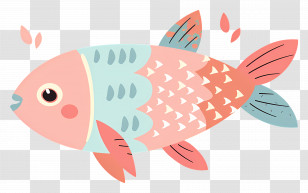 Cartoon Fish - Colorful Cartoon Fish Drawing Transparent PNG
