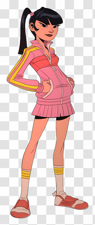 Julie Yamamoto - Stylish Girl In Pink Outfit Transparent PNG