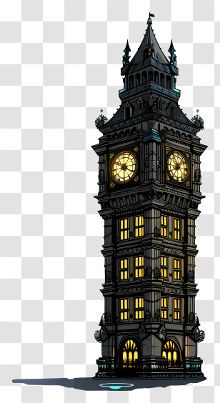 Big Ben - Clock Tower At Night Transparent PNG