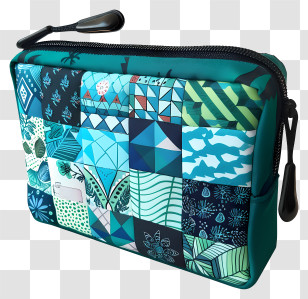 Travel Kit Pouch - Colorful Patchwork Pouch With Zipper Transparent PNG