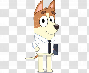 Bluey - Cartoon Dog Character In Office Attire Transparent PNG