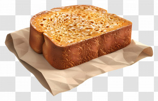 Brown Bread - Illustration Of Golden Toasted Bread On Paper Transparent PNG