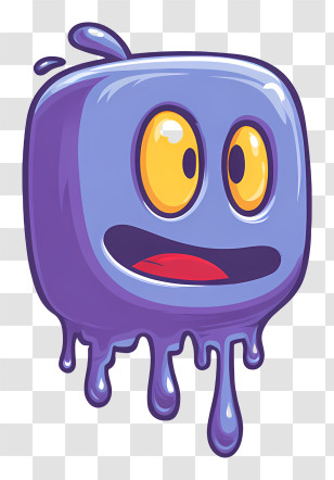 Melting Discord Logo - Purple Monster With Big Eyes Transparent PNG
