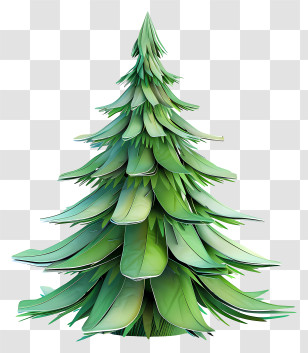 Pine Tree - Creative Green Paper Pine Tree Transparent PNG
