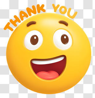 Thank You Emoji - Smiling Emoji With Thank You Text Transparent PNG