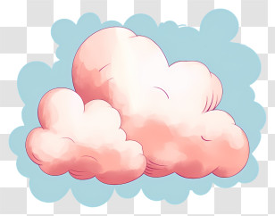Trendy Retro Style Cloud - Pink And White Cartoon Fluffy Clouds Transparent PNG