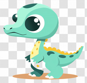Cartoon Dinosaur - Green Baby Dinosaur Cartoon Transparent PNG