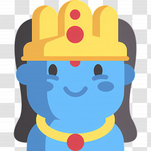 Krishna - Blue Character With Crown Transparent PNG