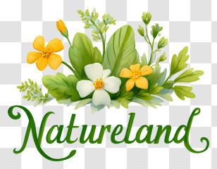 Natureland Logo - Natureland Floral Logo With Greenery Transparent PNG
