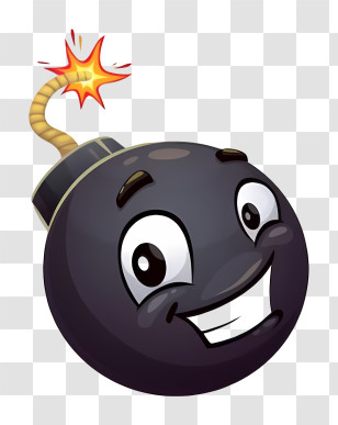 Timer Bomb - Funny Cartoon Bomb With Smiling Face Transparent PNG