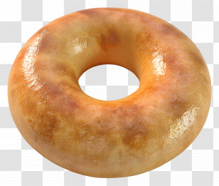 Bagel Bread - Golden Brown Glazed Donut Transparent PNG