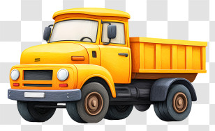 Big Truck Car - Yellow Cartoon Truck Transparent PNG