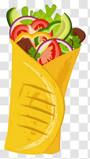 Shawarma Wrap - Fresh Veggie Wrap Illustration Transparent PNG
