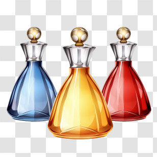 Perfume Bottle - Stylish Perfume Bottles In Diverse Colors Transparent PNG