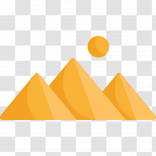 Pyramid - Golden Pyramids With Sun Transparent PNG