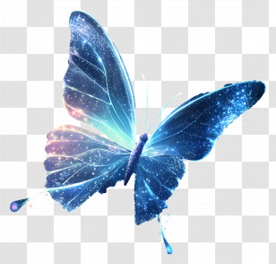 Dreamy Butterfly - Purple Glitter Butterfly Transparent PNG