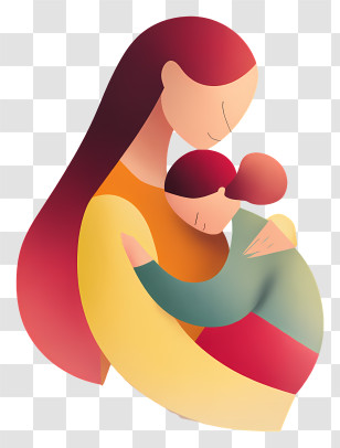 Mother And Child Hugging - Mother And Child Hugging Illustration Transparent PNG
