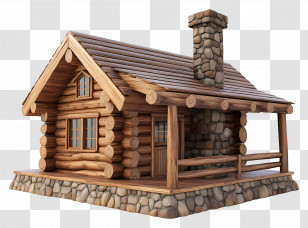 Log Cabin - Rustic Log Cabin Illustration Transparent PNG